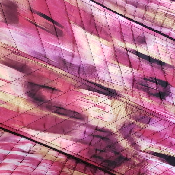 Chicos open jacket quilted pink water colors size 2 - Picture 7 of 7